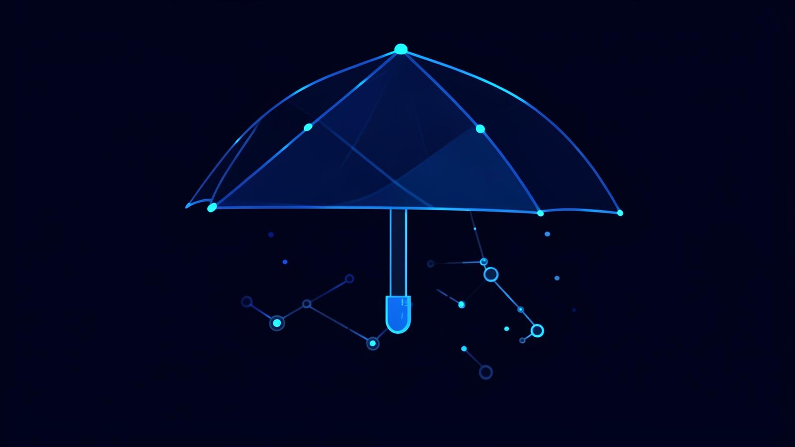 Abstract geometric canopy over connected nodes, representing operating under a regulatory umbrella
