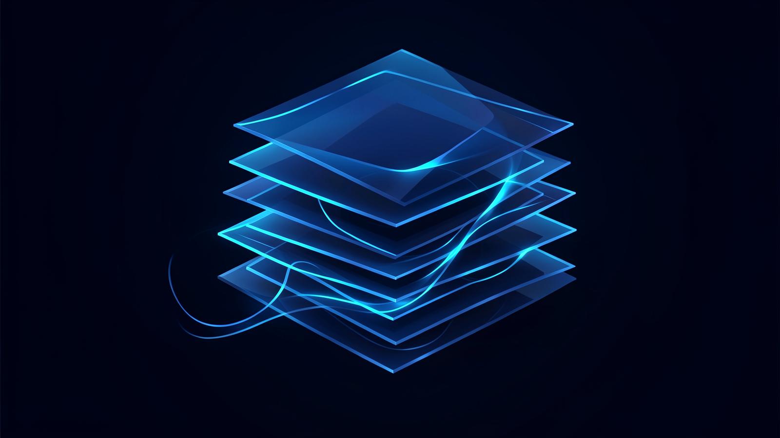 Abstract layered structure representing corporate treasury accounts and liquidity