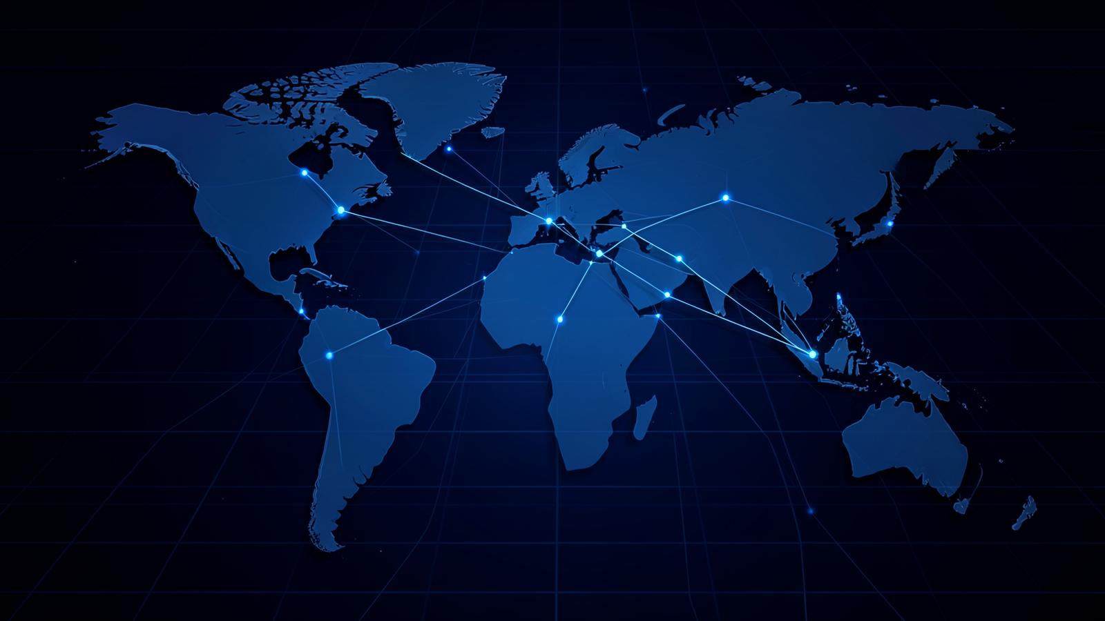 Abstract network connecting Latin America and the United States