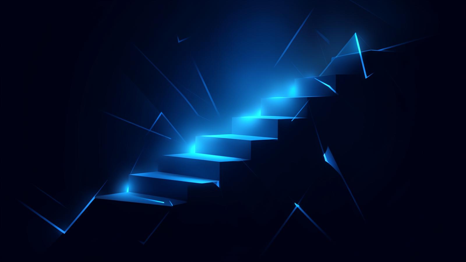 Abstract ascending steps representing a staged path to US registration